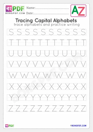 Free Learn All Capital Alphabets Tracing Worksheet Download