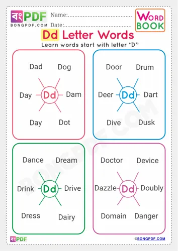 Alphabet d english words