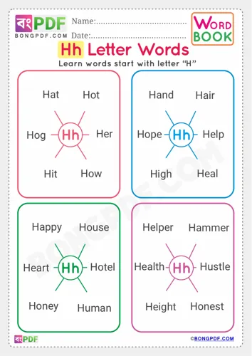 Alphabet h english words