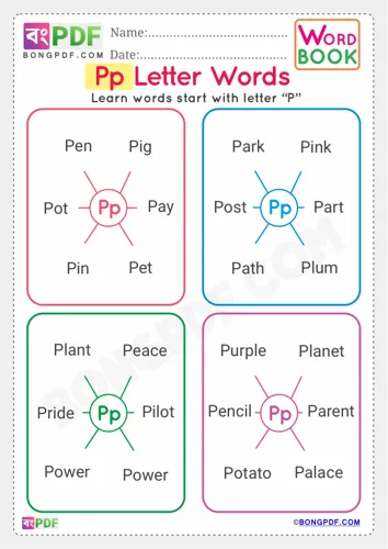 Alphabet p english words