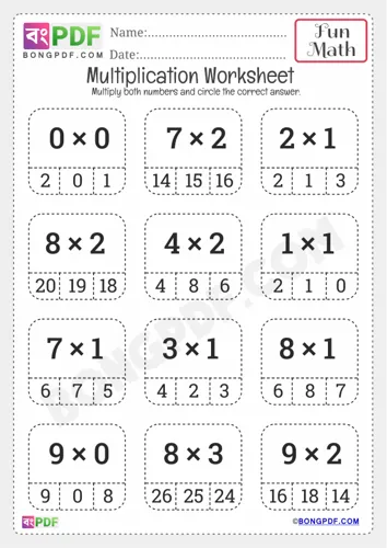 Circle answer multiplication