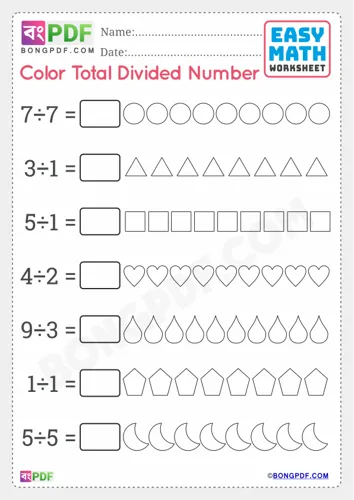 Color total divided numbers english