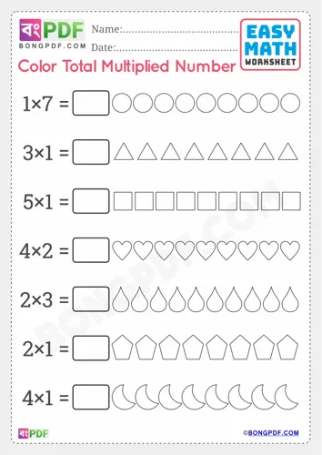 Color total multiplied numbers english