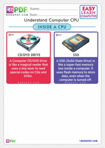 Free Learn Computer Cpu English Worksheet Download