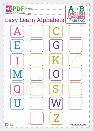 Free Learn English Alphabets Worksheet Download