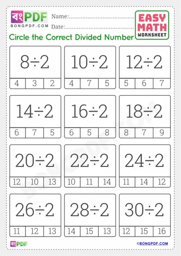 English Division and Circle Answer