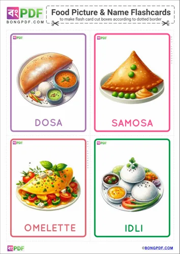 English food pictures flashcards
