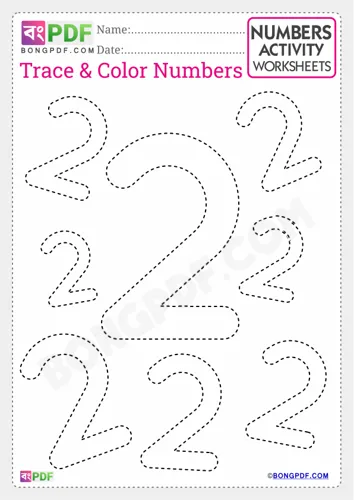 Free Learn English Number Tracing Worksheet Download