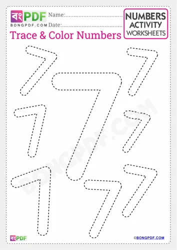 Free Learn English Number Tracing Worksheet Download