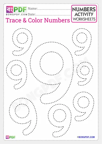 Free Learn English Number Tracing Worksheet Download