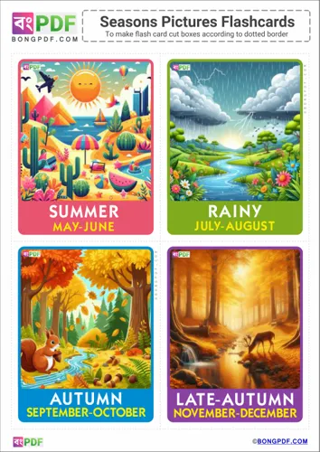 English seasons pictures flashcards