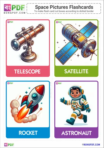 Free Learn English Space Pictures Flashcards Worksheet Download