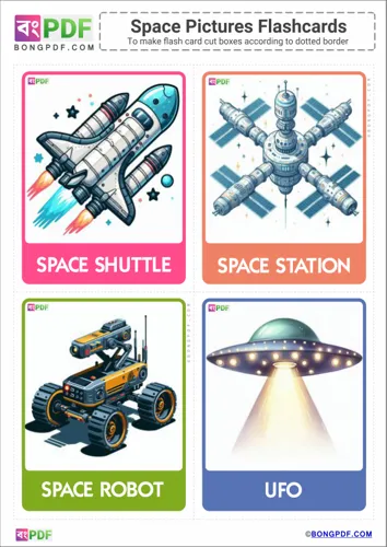 Free Learn English Space Pictures Flashcards Worksheet Download