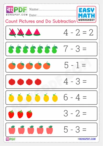 English Subtraction by Pictures
