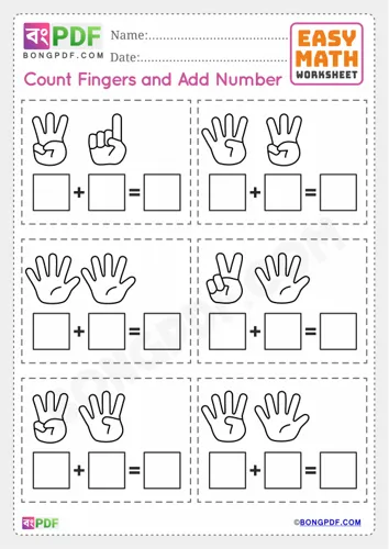 Counting Fingers Worksheets