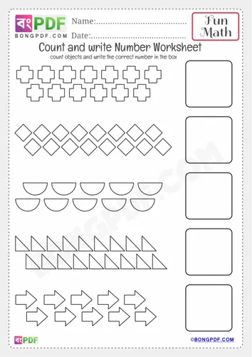 Free Learn Kindergarten Counting Numbers Worksheet Download