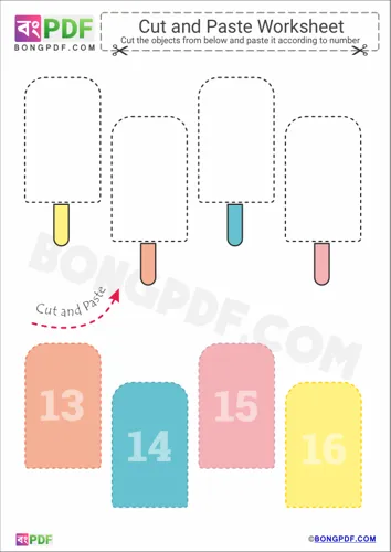 Free Learn Ice Cream Stick Cut And Paste Worksheet Download