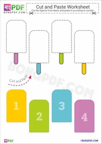 Free Learn Ice Cream Stick Cut And Paste Worksheet Download