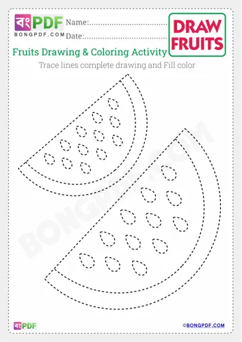 Free Learn Kids Fruits Drawing Worksheet Download