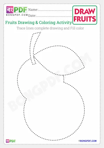 Free Learn Kids Fruits Drawing Worksheet Download
