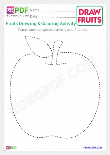 Free Learn Kids Fruits Drawing Worksheet Download
