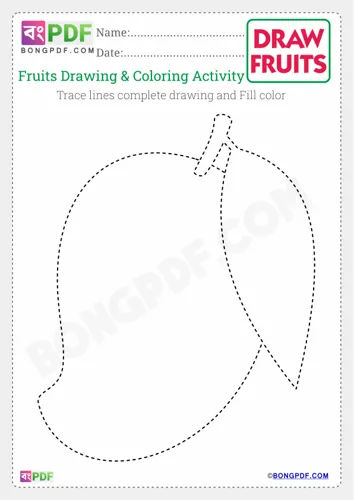 Kids Fruits Drawing Worksheets