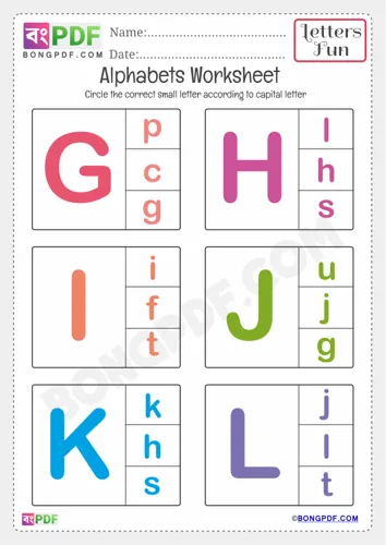 Free Learn Kindergarten Alphabets Worksheet Download