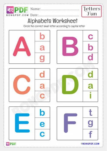 Kindergarten Alphabets Worksheets
