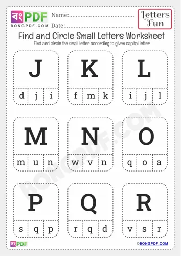 Free Learn Kindergarten Find The Small Letters Worksheet Download