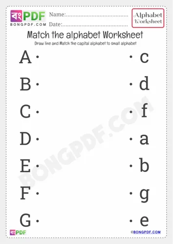 Kindergarten Match the Alphabet