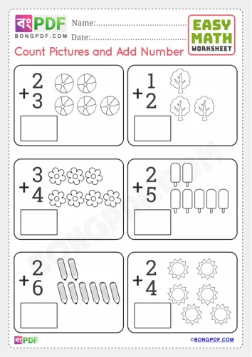 Pictures Addition English Numbers
