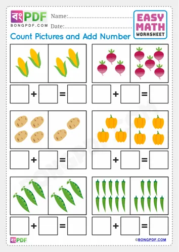 Free Learn Pictures Addition English Worksheet Download