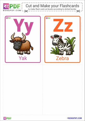 Free Learn Pictures Alphabets Flashcards Worksheet Download