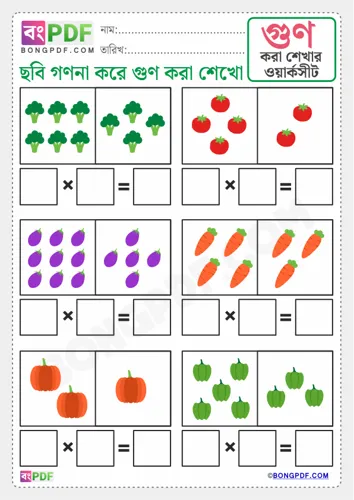 Pictures Counting Multiplication Bengali