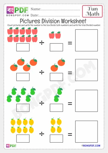 Free Learn Pictures Division Worksheet Download