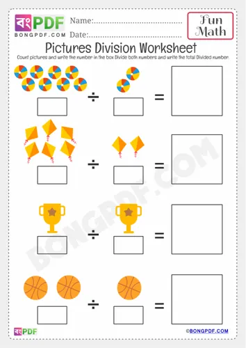Pictures Division Worksheets