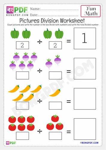 Free Learn Pictures Division Worksheet Download