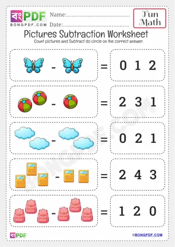 Pictures fun subtraction