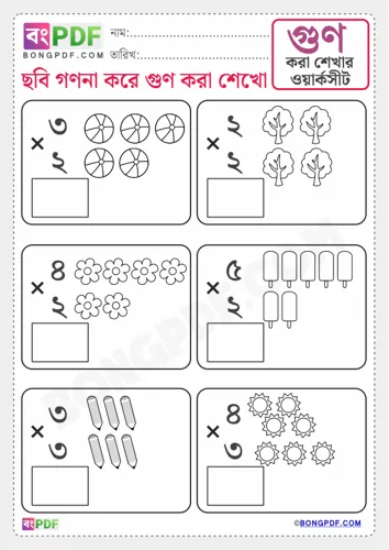 Pictures Multiplication Bengali Numbers