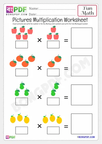 Free Learn Pictures Multiplication Worksheet Download