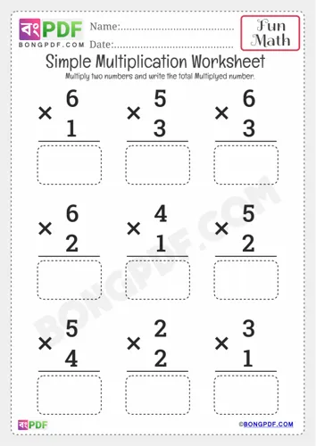 Free Learn Simple Multiplication Worksheet Download