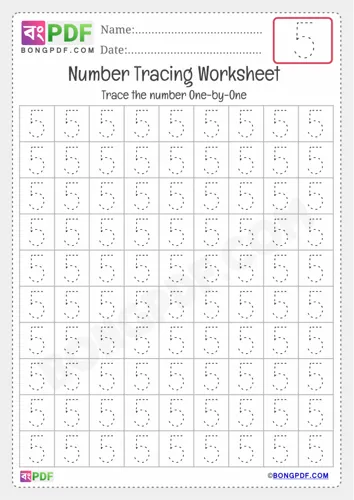 Free Learn Tracing English Number Worksheet Download