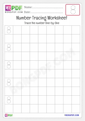 Free Learn Tracing English Number Worksheet Download