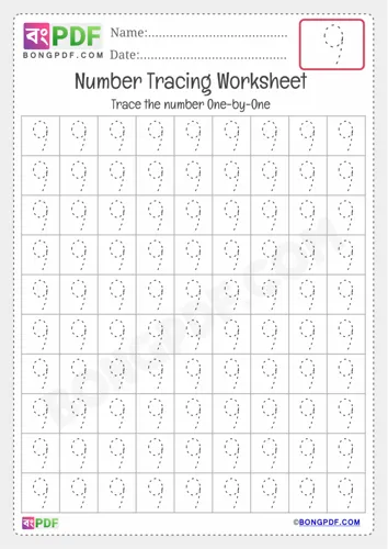 Free Learn Tracing English Number Worksheet Download