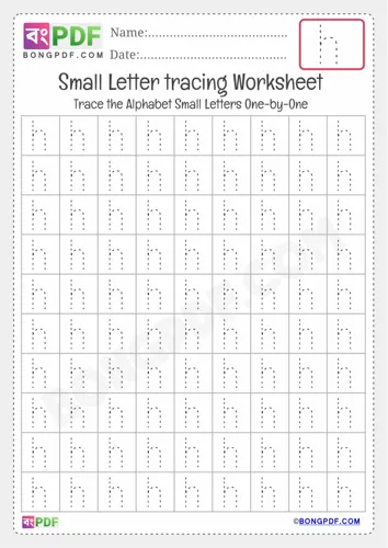 Tracing small letter h