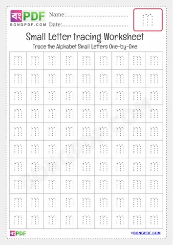 Tracing small letter m