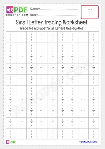 Tracing small letter t