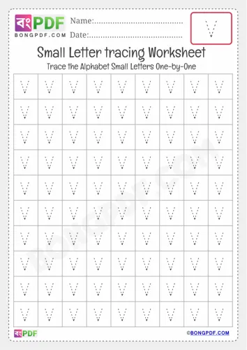 Tracing small letter v