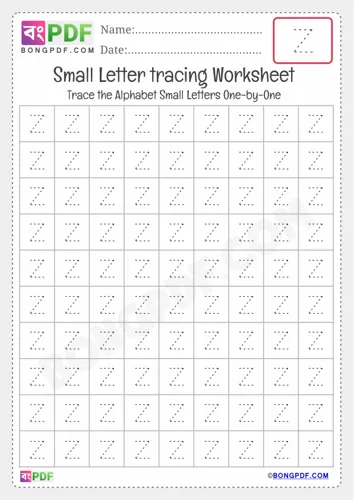 Tracing small letter z