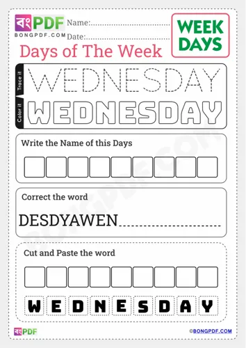 Wednesday Worksheets